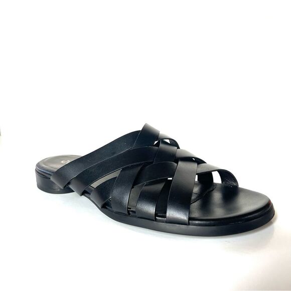 ECCO Designer Slide ii Supple Leather Black Crisscross Slide Sandals SZ 8 - Picture 5 of 15